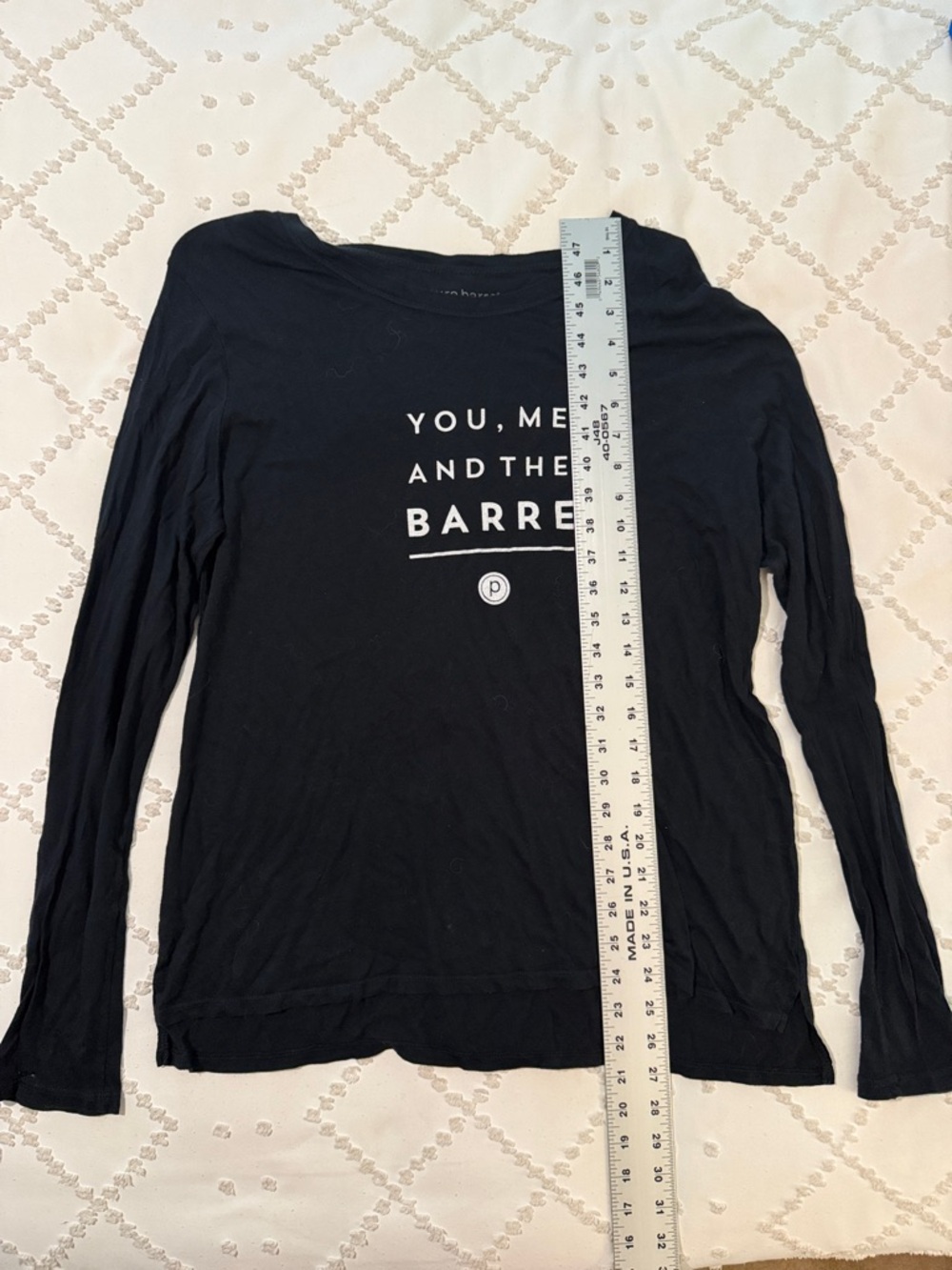 Pure Barre Black Long-Sleeve Graphic Top